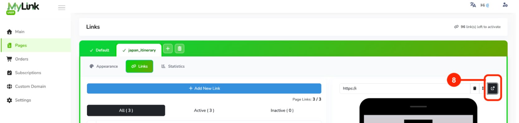 Preview button