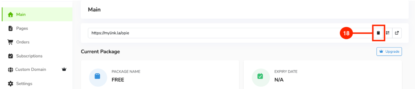 Copy link button