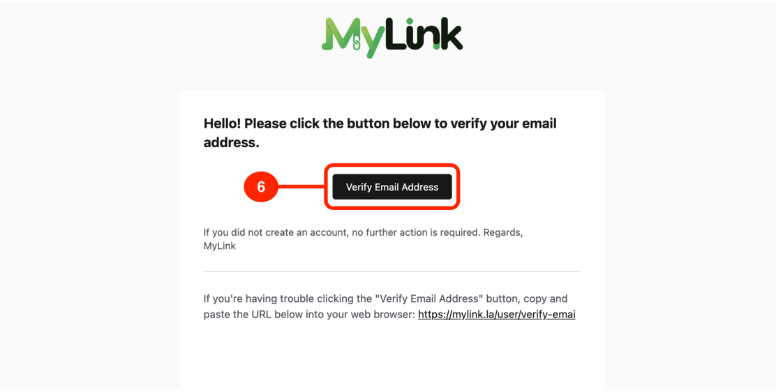 Verify Email Address button