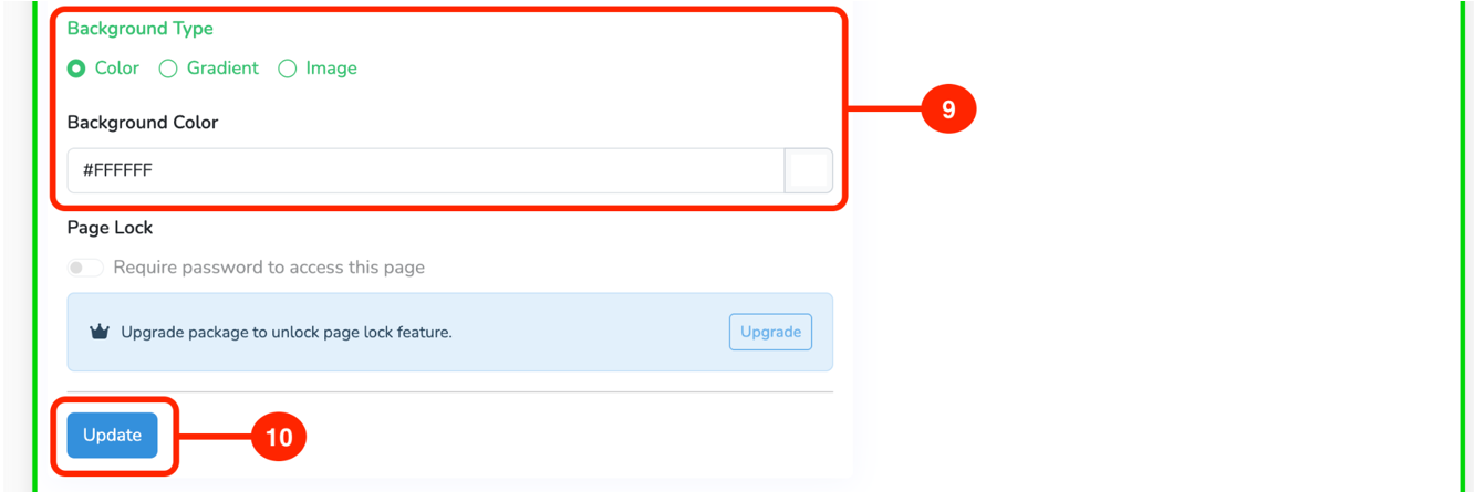 Update button