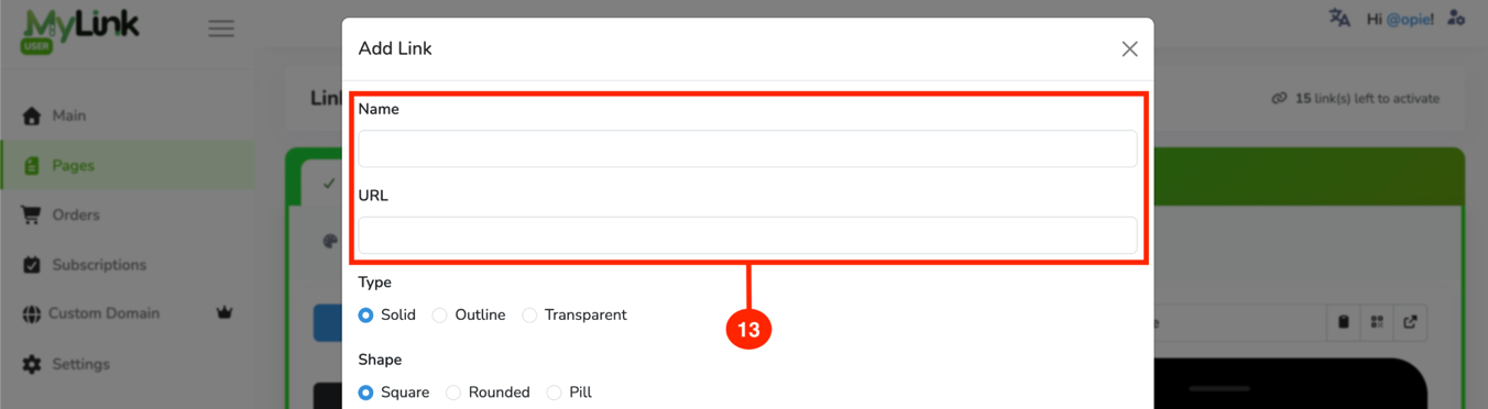 Add Link fields