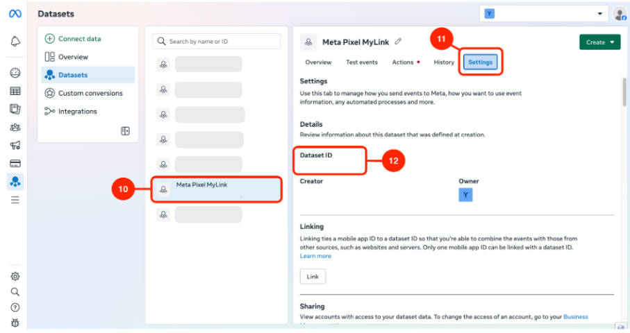 Copy Dataset ID
