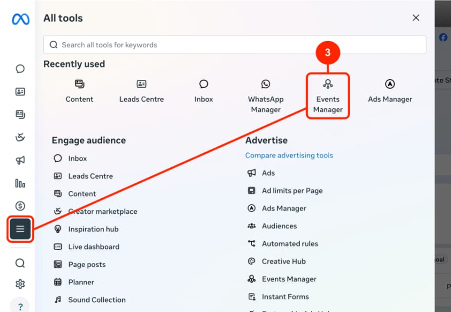 Events Manager in All tools