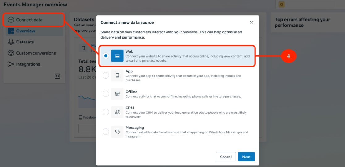 Connect data source - Web