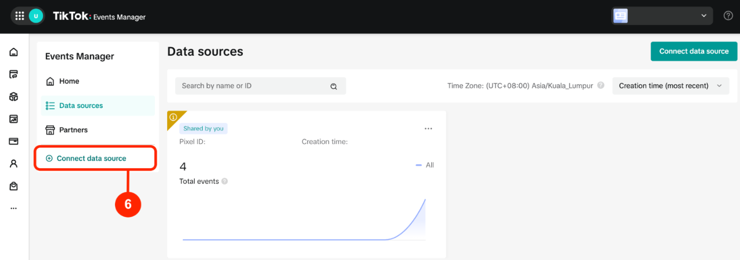 Connect data source button