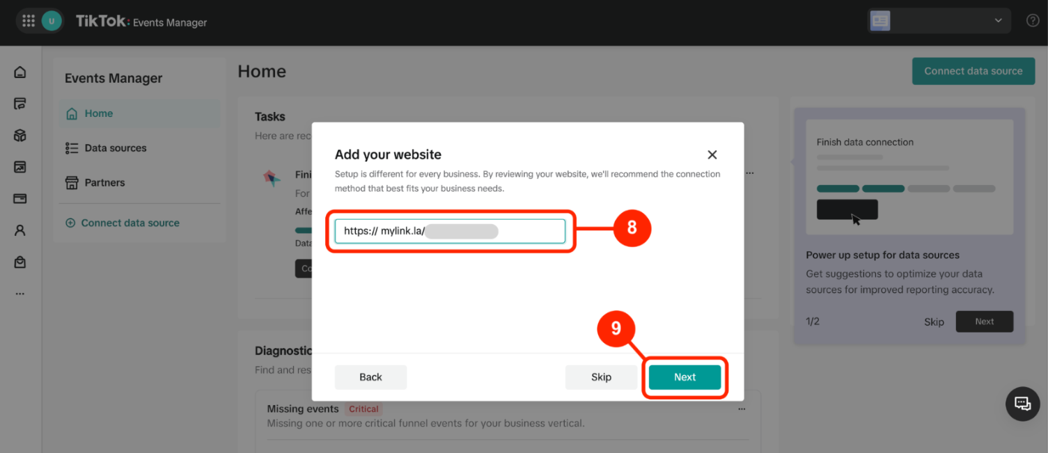 Add your website